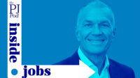 Inside Jobs + PJ Pod logos, with headshot of Mark Stuart