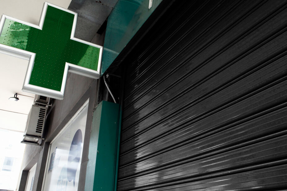 A closed pharmacy