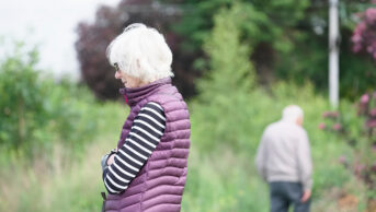 Older couple together, suggestive of dementia