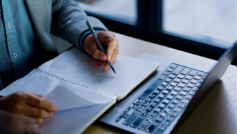 Student studying at home