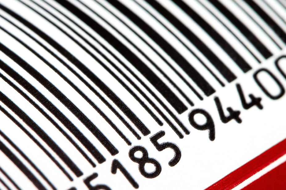 A close up of a barcode