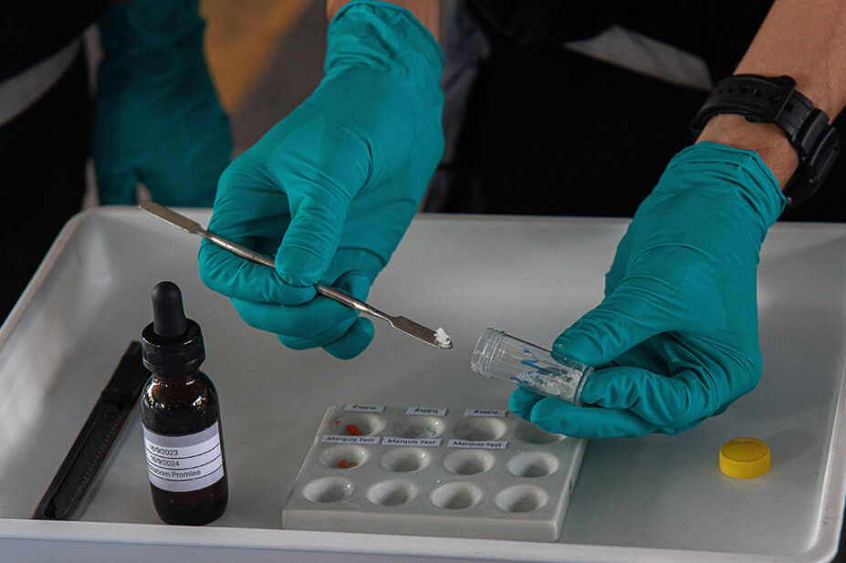 A marquis test is used to test illegal drugs