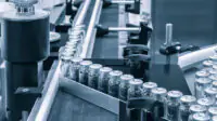 Medicines on a production line