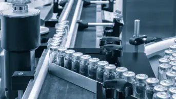 Medicines on a production line