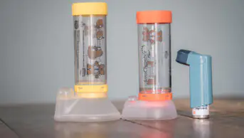 Ventolin inhaler and Aerochamber spacers (child and infant); commonly prescribed medication for asthma treatment
