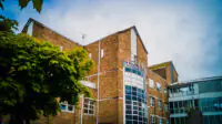 Outside of the Dorset County Hospital in the city of Dorchester