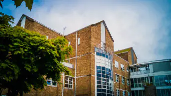 Outside of the Dorset County Hospital in the city of Dorchester
