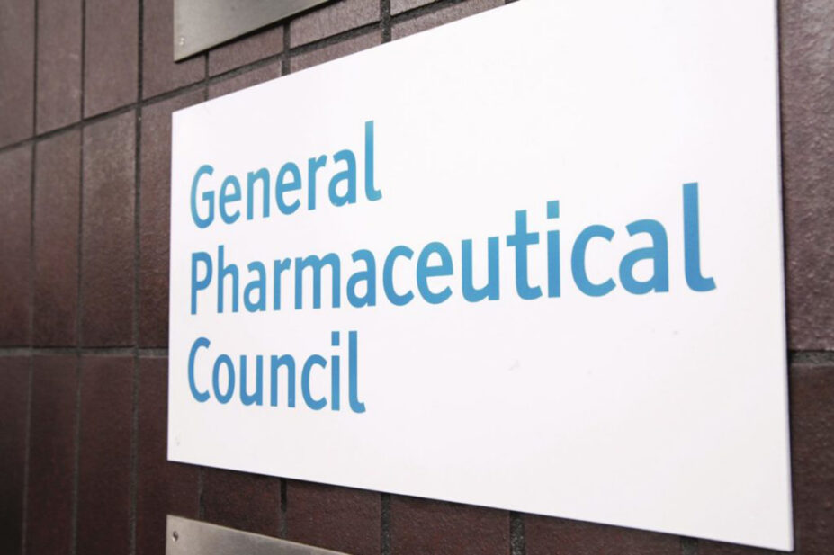 The sign outside of the General Pharmaceutical Council's headquarters