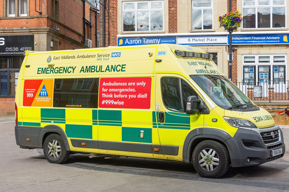 An image of an ambulance from the East Midlands Ambulance Service