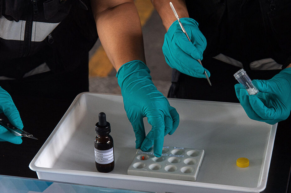 A marquis test is used to test illegal drugs